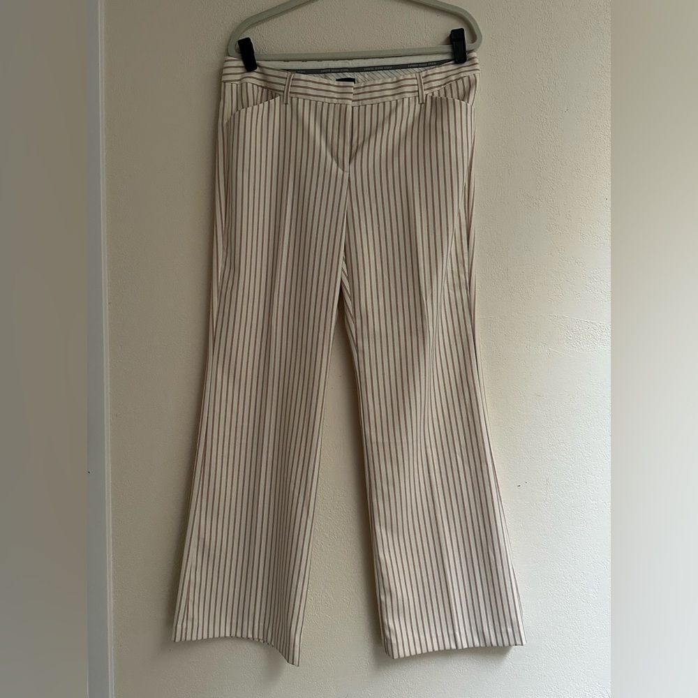 Express Cream Striped Wide Leg Pants